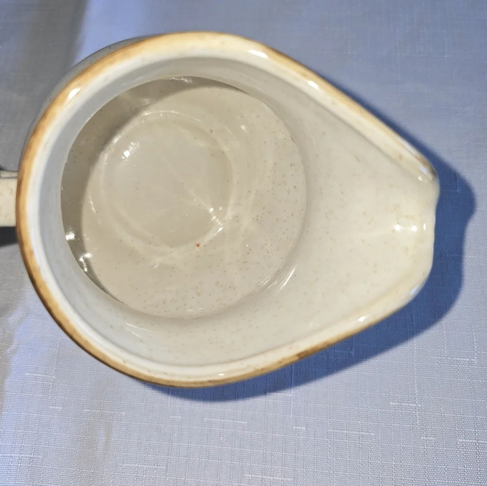 Baroque Vintage Hearthside Stoneware Creamer Taupe Handle Cup Collectible